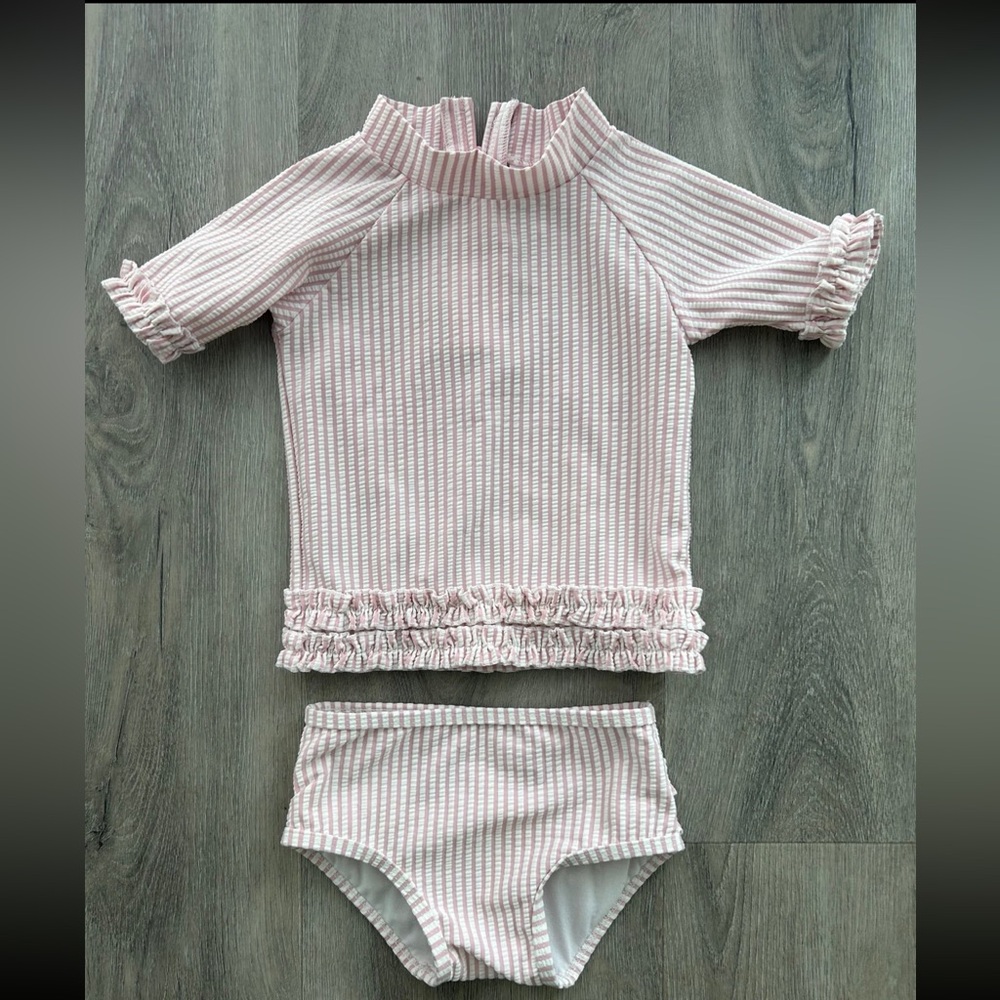 Ruffle butts Rash Guard Two-Piece Swim Set